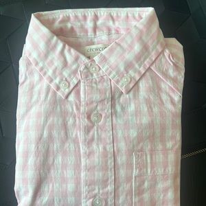 Boys NWT Crewcuts J Crew pink and white gingham shirt